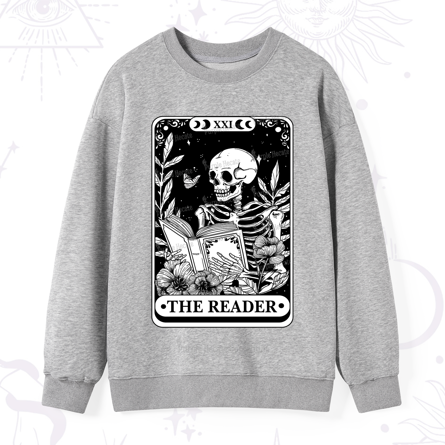 Purplehecate The Reader Tarot Card Sweatshirt