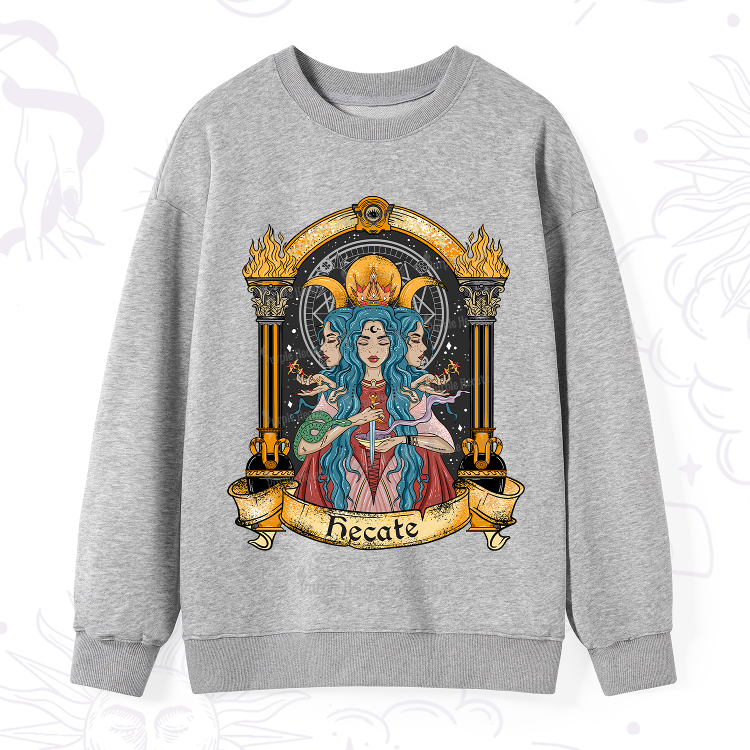 Purplehecate Triple Moon Goddess Hecate Sweatshirt