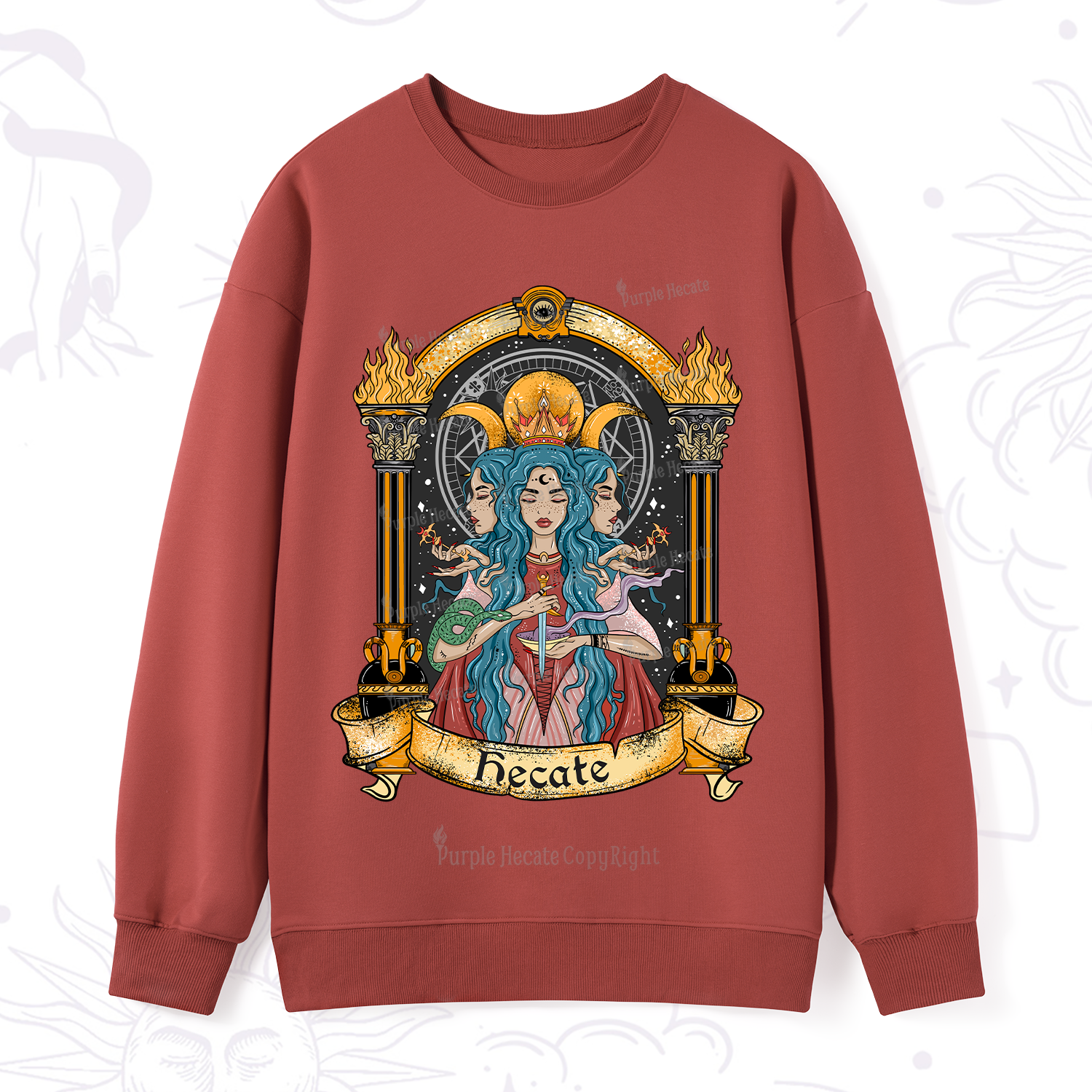 Purplehecate Triple Moon Goddess Hecate Sweatshirt