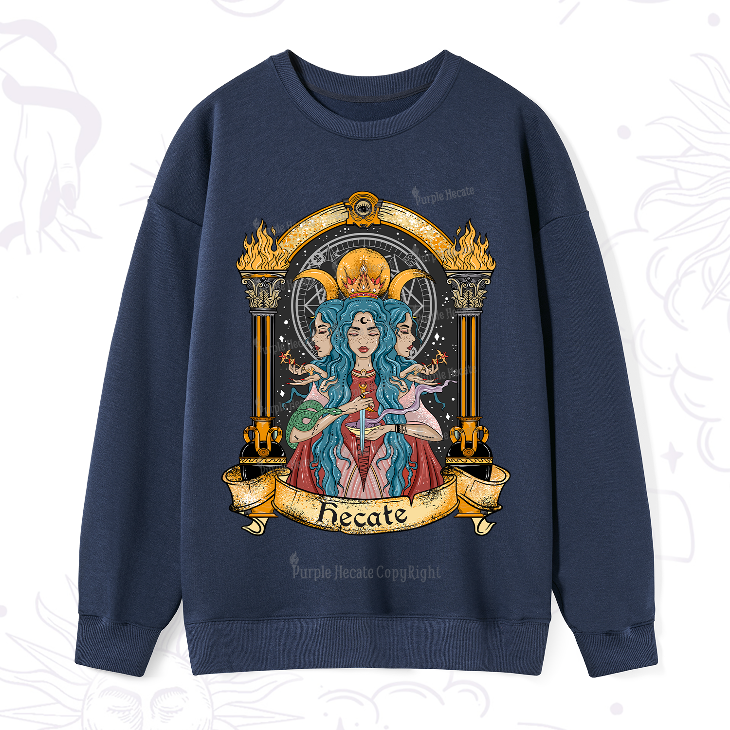 Purplehecate Triple Moon Goddess Hecate Sweatshirt