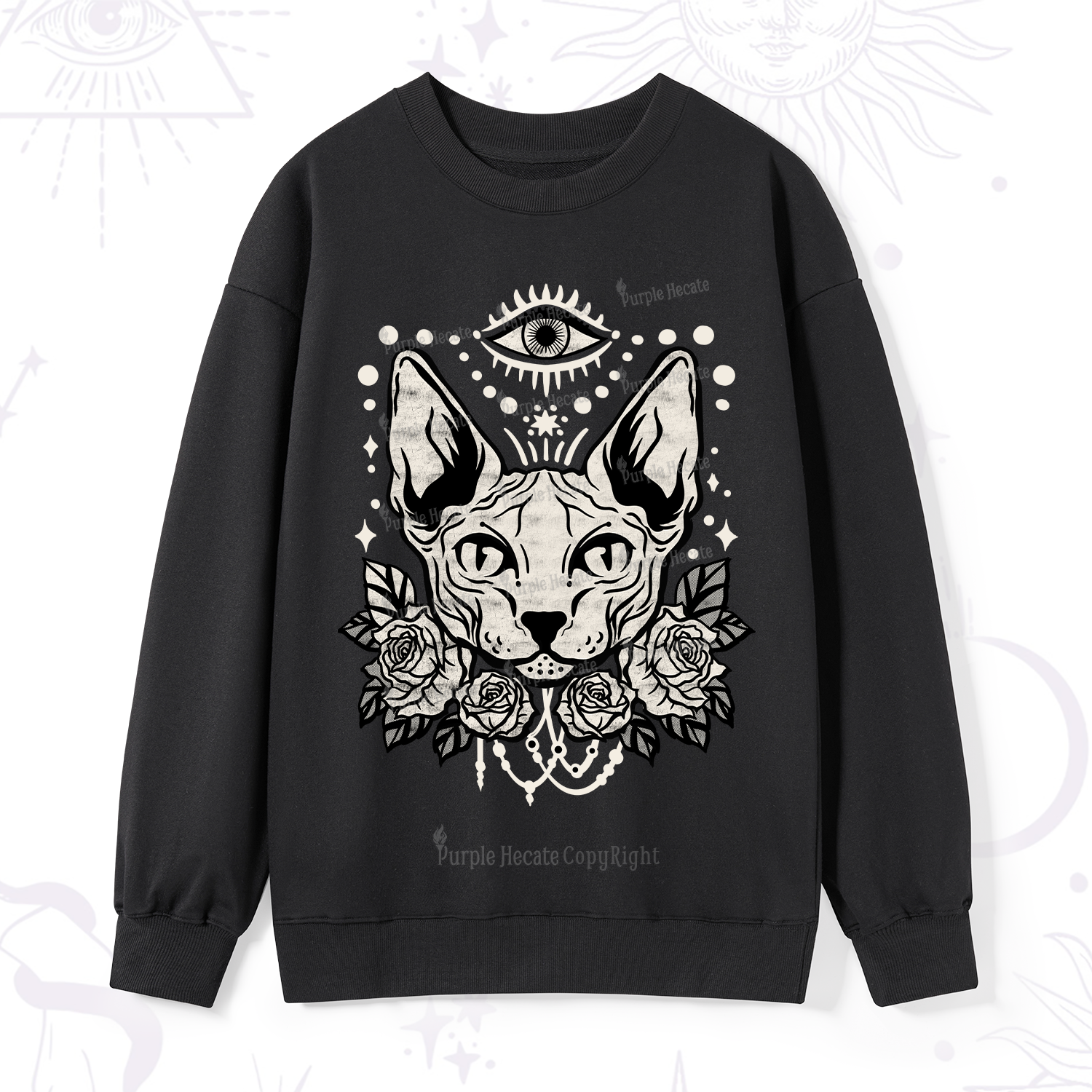 Purplehecate Mystical Cat Sweatshirt