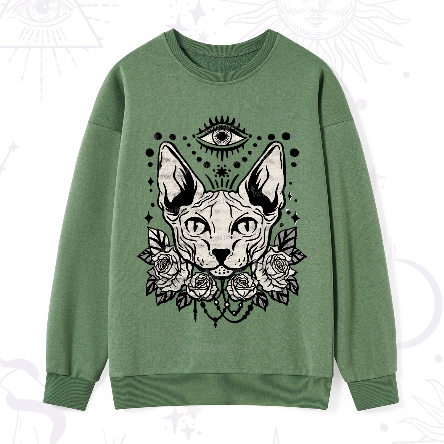 Purplehecate Mystical Cat Sweatshirt