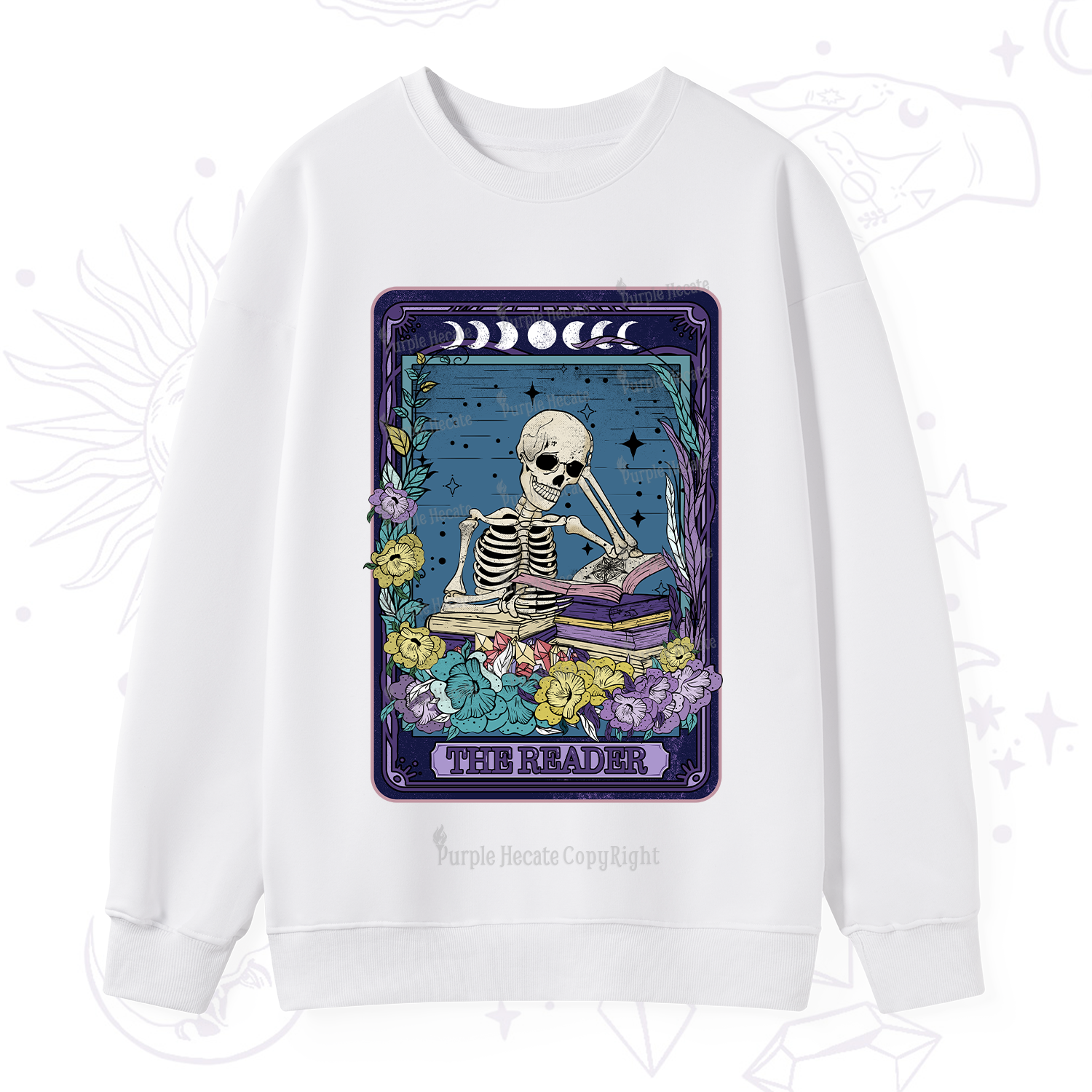 Purplehecate The Reader Tarot Card Sweatshirt