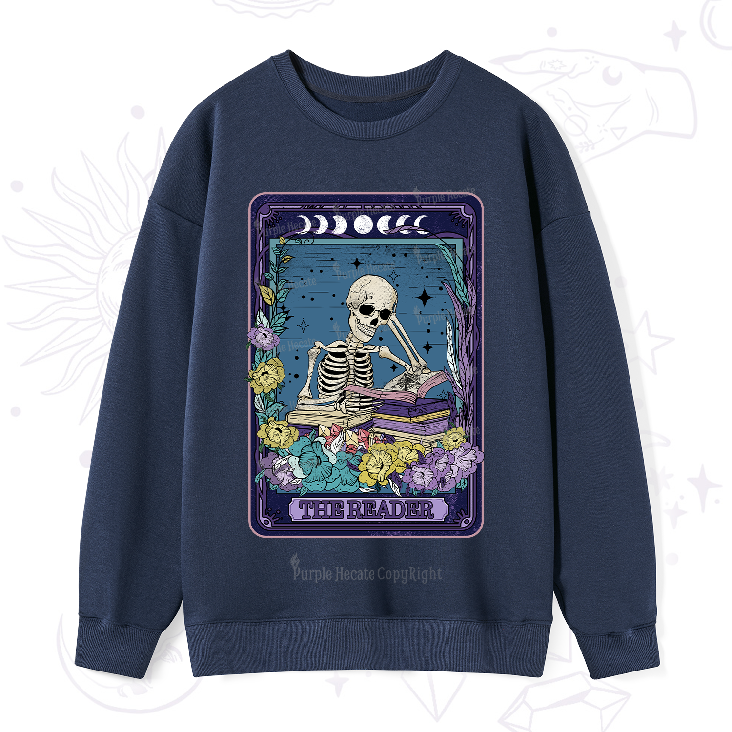Purplehecate The Reader Tarot Card Sweatshirt