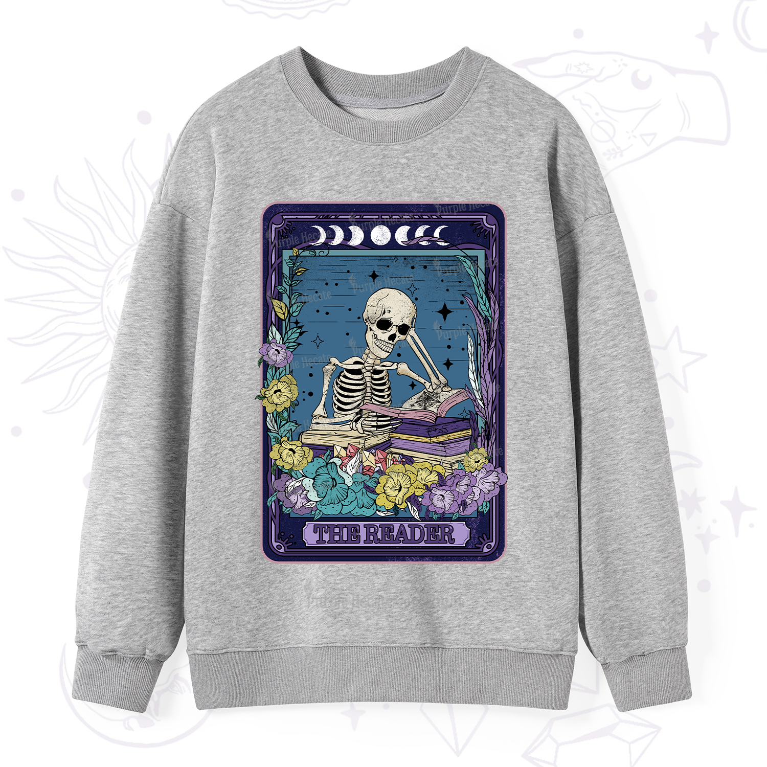Purplehecate The Reader Tarot Card Sweatshirt