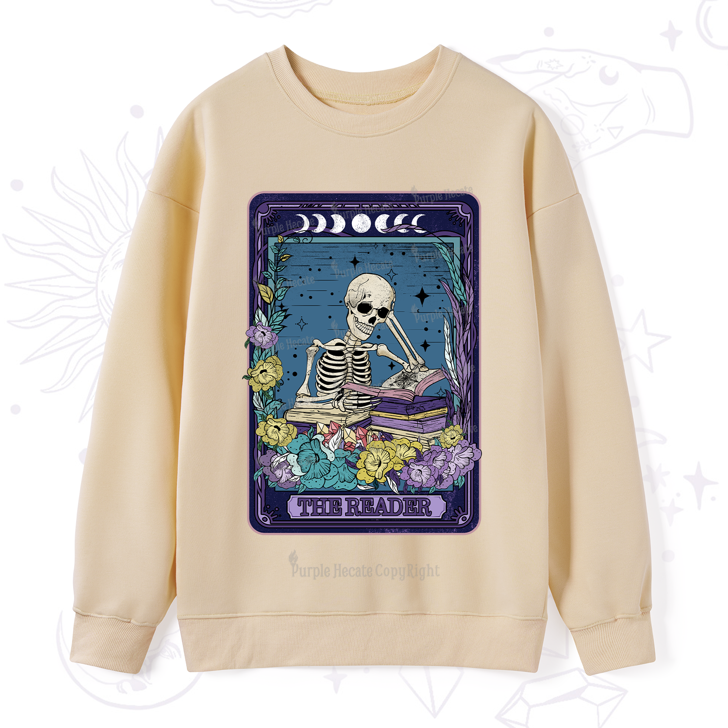 Purplehecate The Reader Tarot Card Sweatshirt