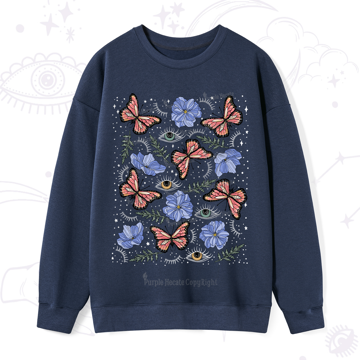 Purplehecate Butterfly Floral Sweatshirt