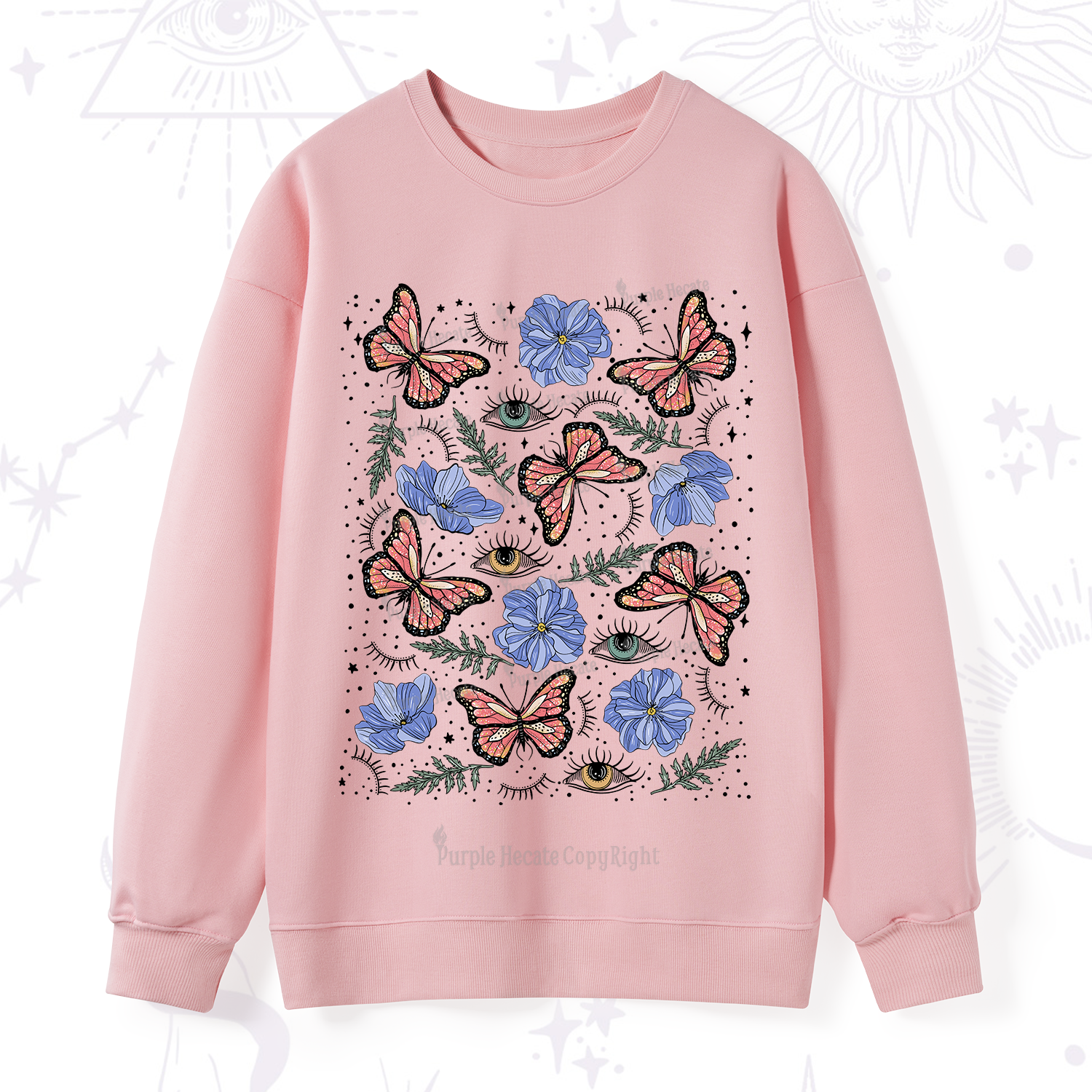 Purplehecate Butterfly Floral Sweatshirt