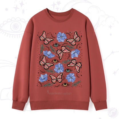 Purplehecate Butterfly Floral Sweatshirt