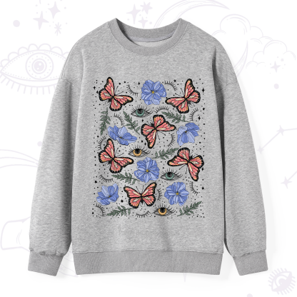 Purplehecate Butterfly Floral Sweatshirt