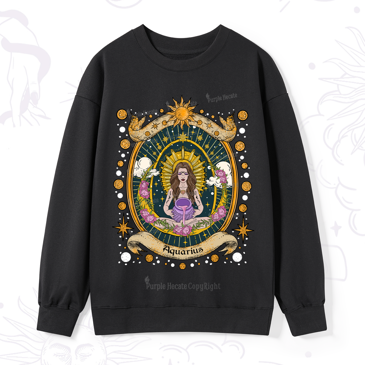 Purplehecate Aquarius Radiance Zodiac Sweatshirt
