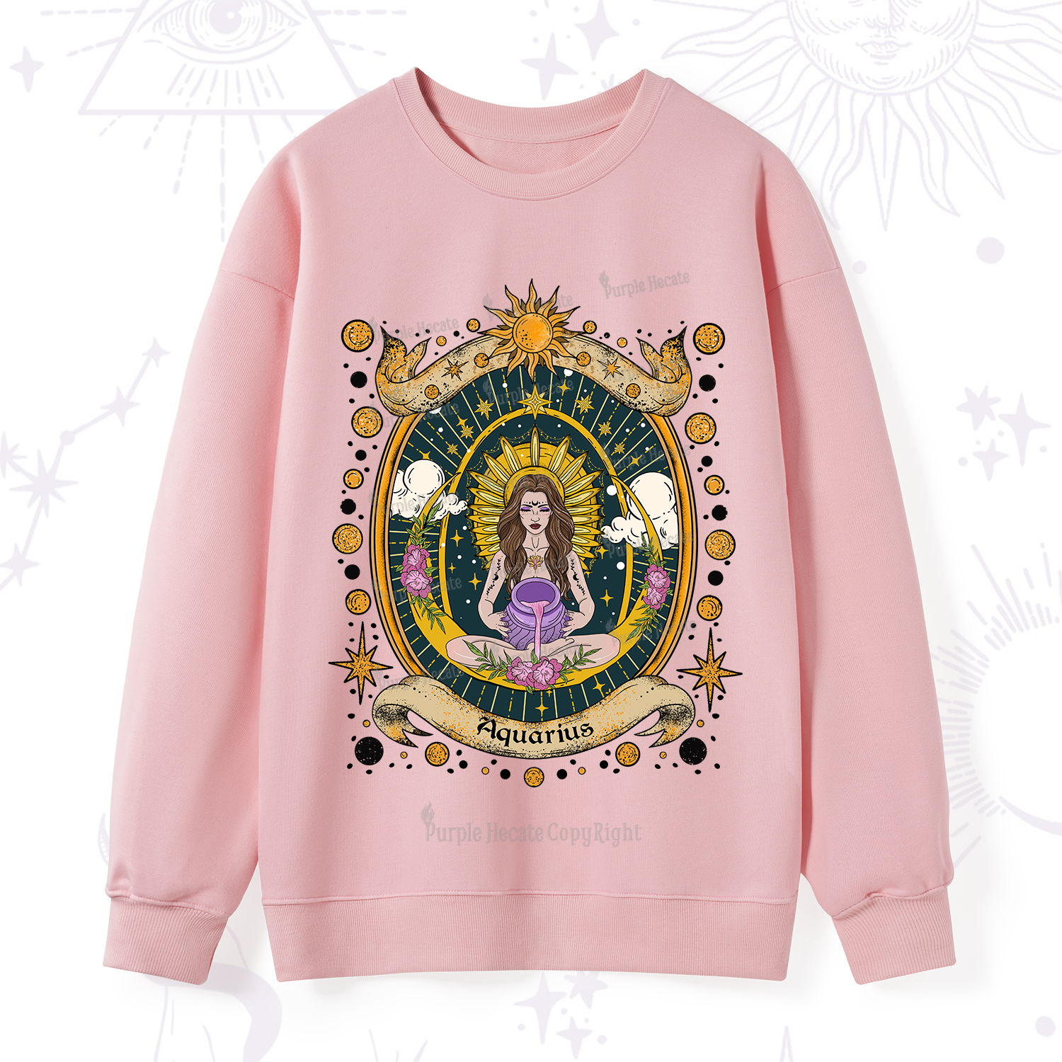 Purplehecate Aquarius Radiance Zodiac Sweatshirt