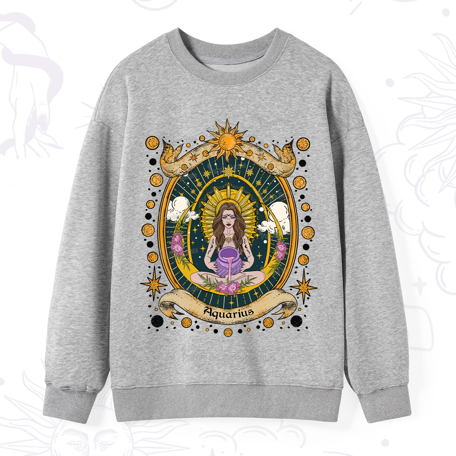 Purplehecate Aquarius Radiance Zodiac Sweatshirt