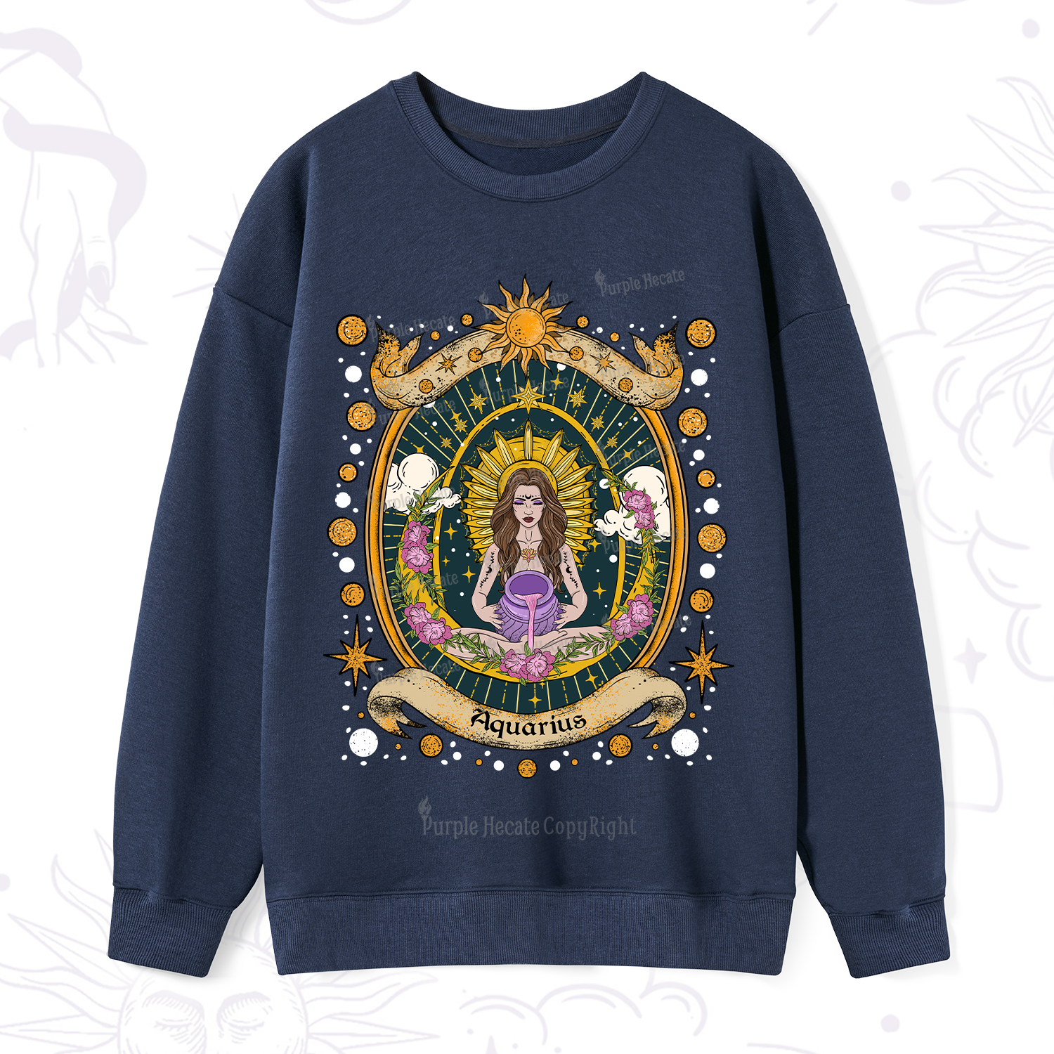Purplehecate Aquarius Radiance Zodiac Sweatshirt