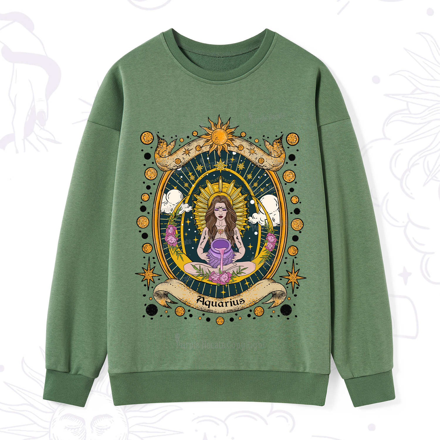 Purplehecate Aquarius Radiance Zodiac Sweatshirt