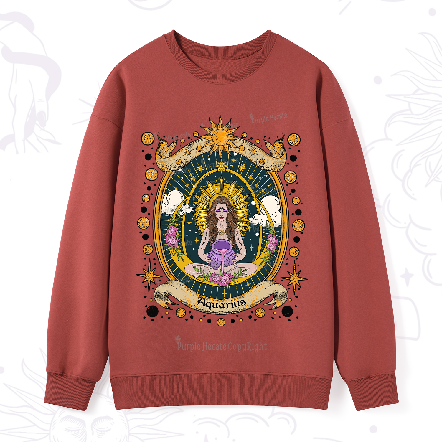 Purplehecate Aquarius Radiance Zodiac Sweatshirt
