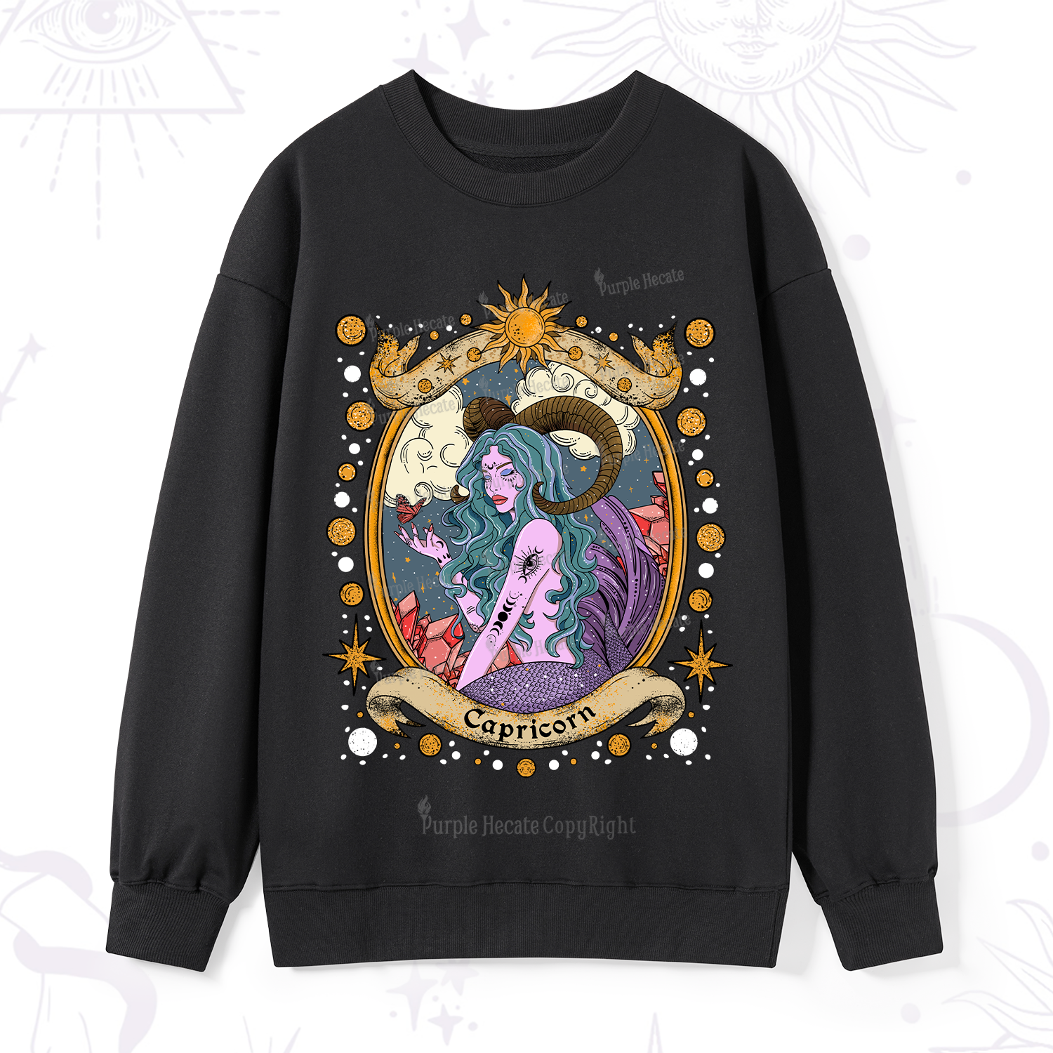 Purplehecate Capricorn Radiance Zodiac Sweatshirt