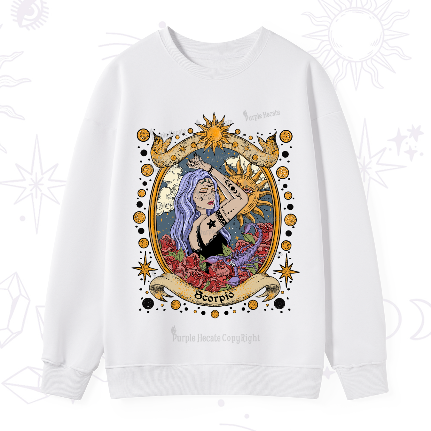 Purplehecate Scorpio Radiance Zodiac Sweatshirt