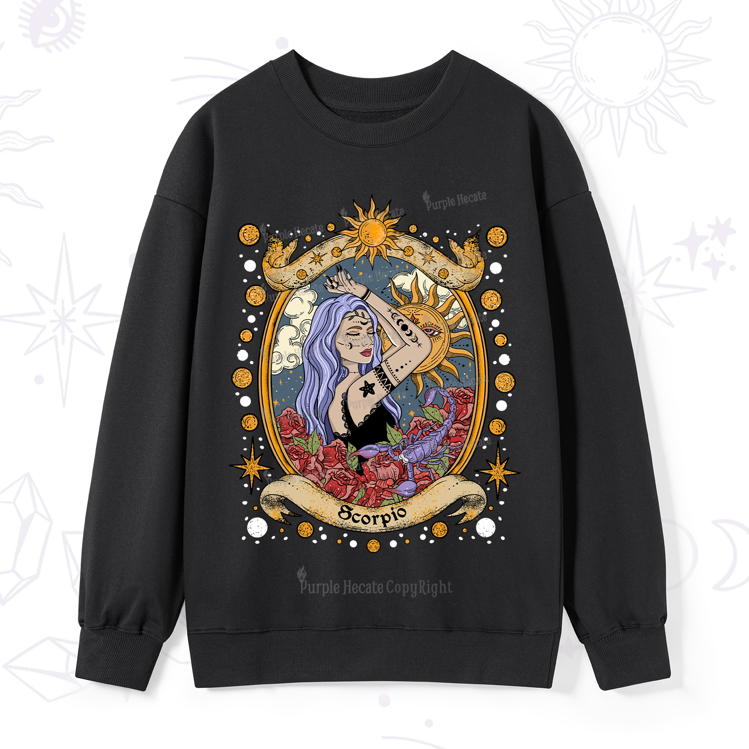 Purplehecate Scorpio Radiance Zodiac Sweatshirt
