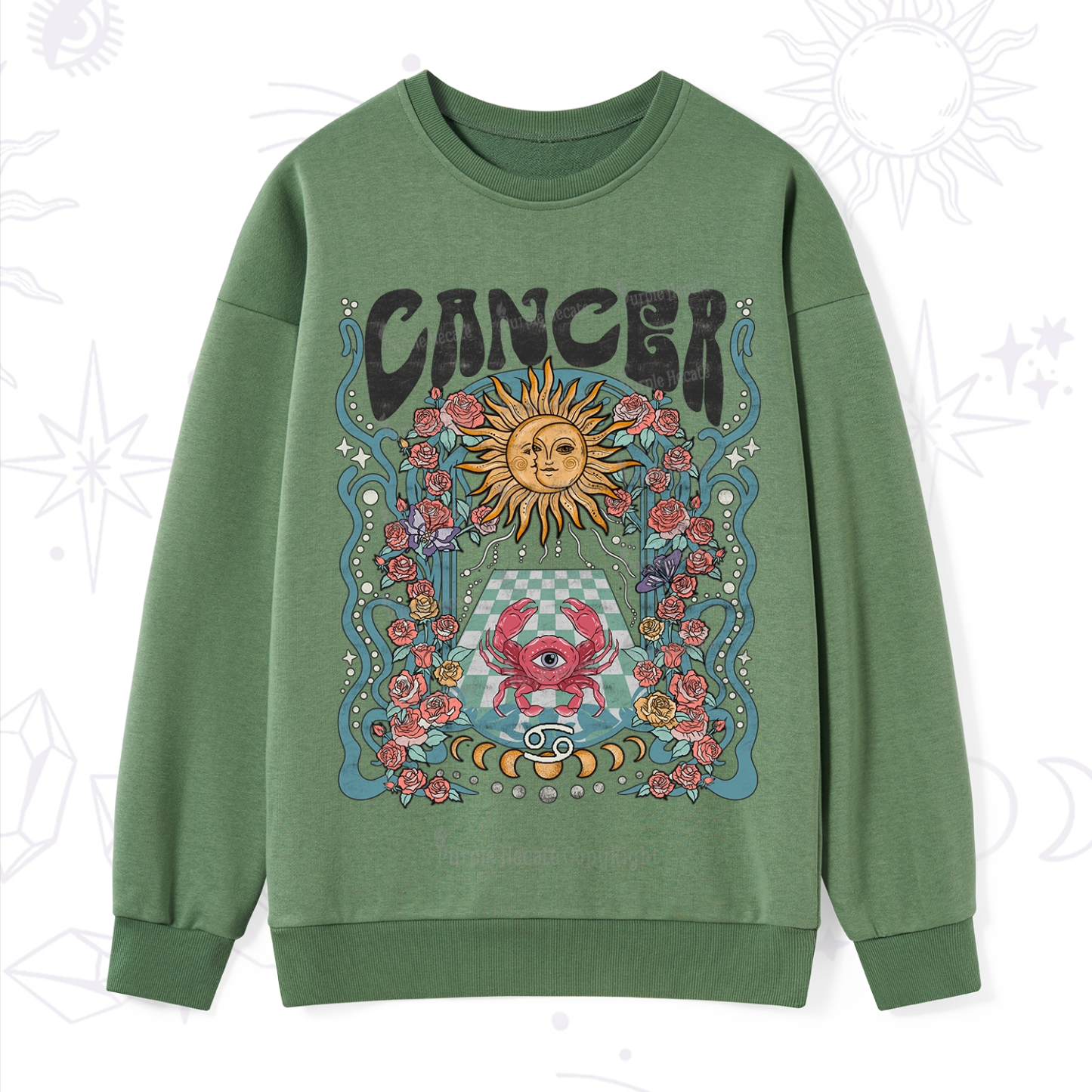 Purplehecate Cancer Spirit Zodiac Sweatshirt