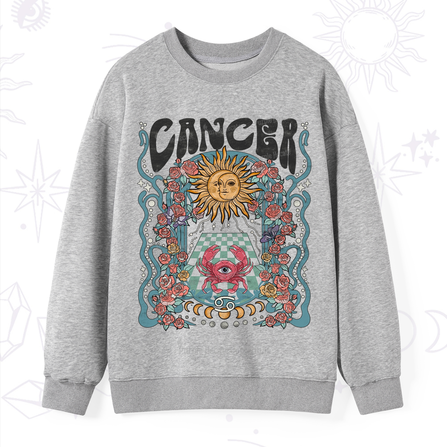 Purplehecate Cancer Spirit Zodiac Sweatshirt