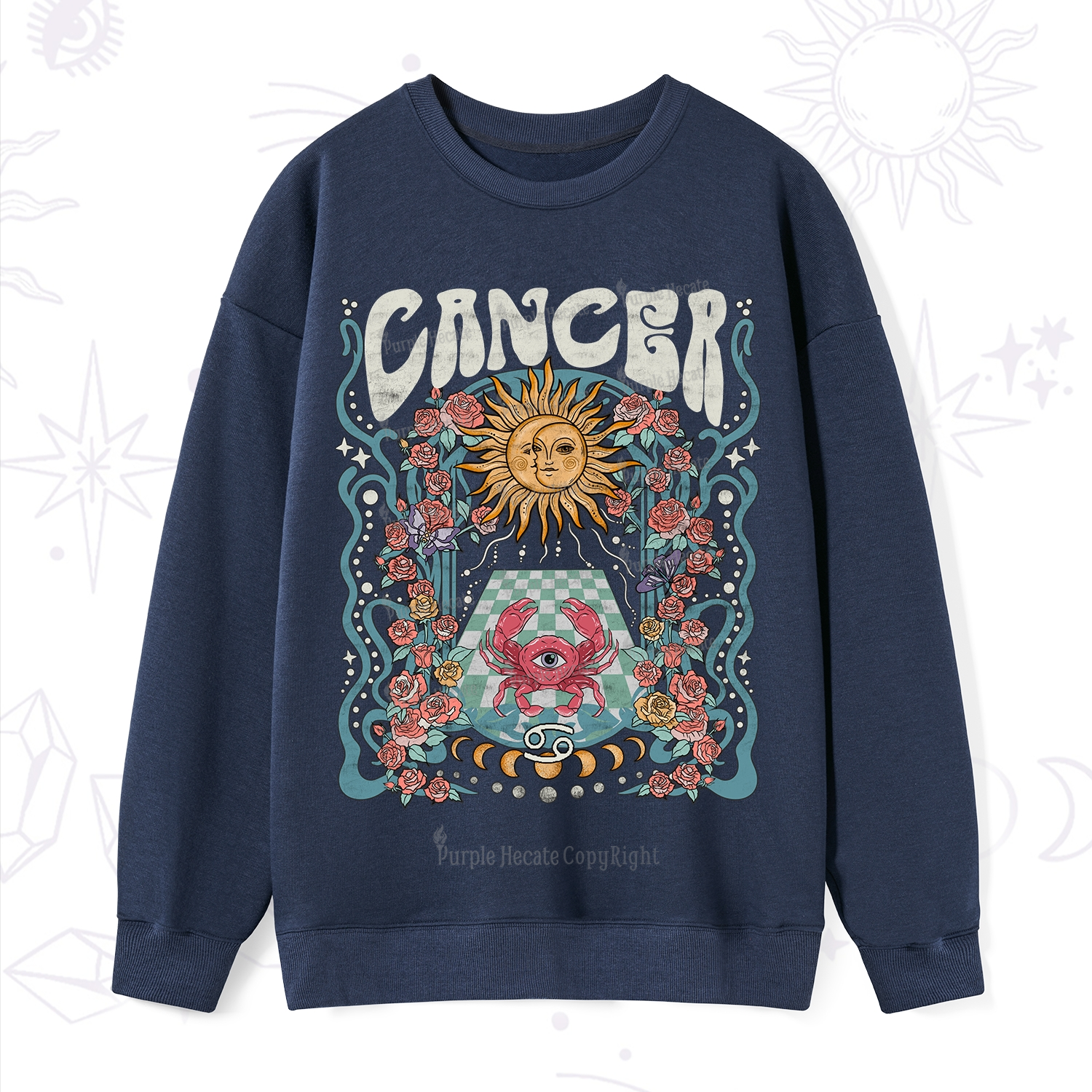 Purplehecate Cancer Spirit Zodiac Sweatshirt