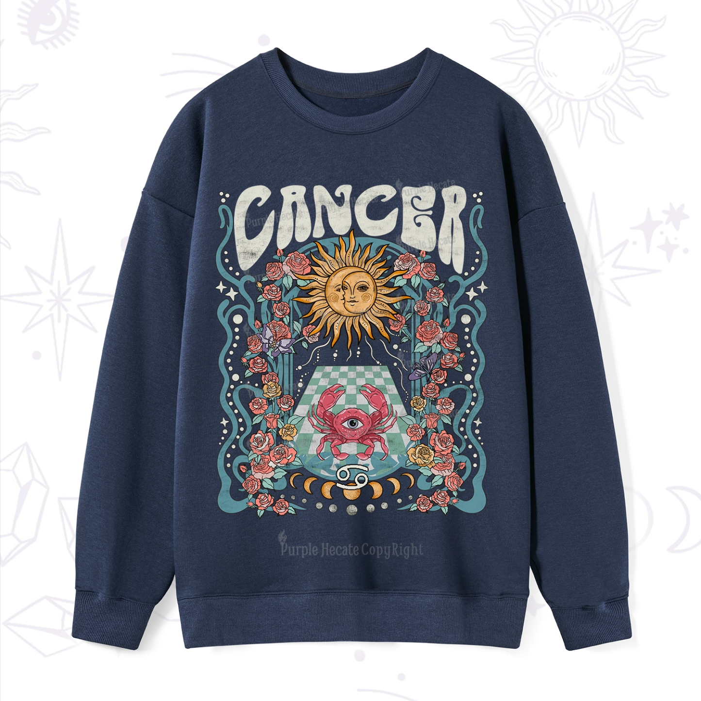 Purplehecate Cancer Spirit Zodiac Sweatshirt