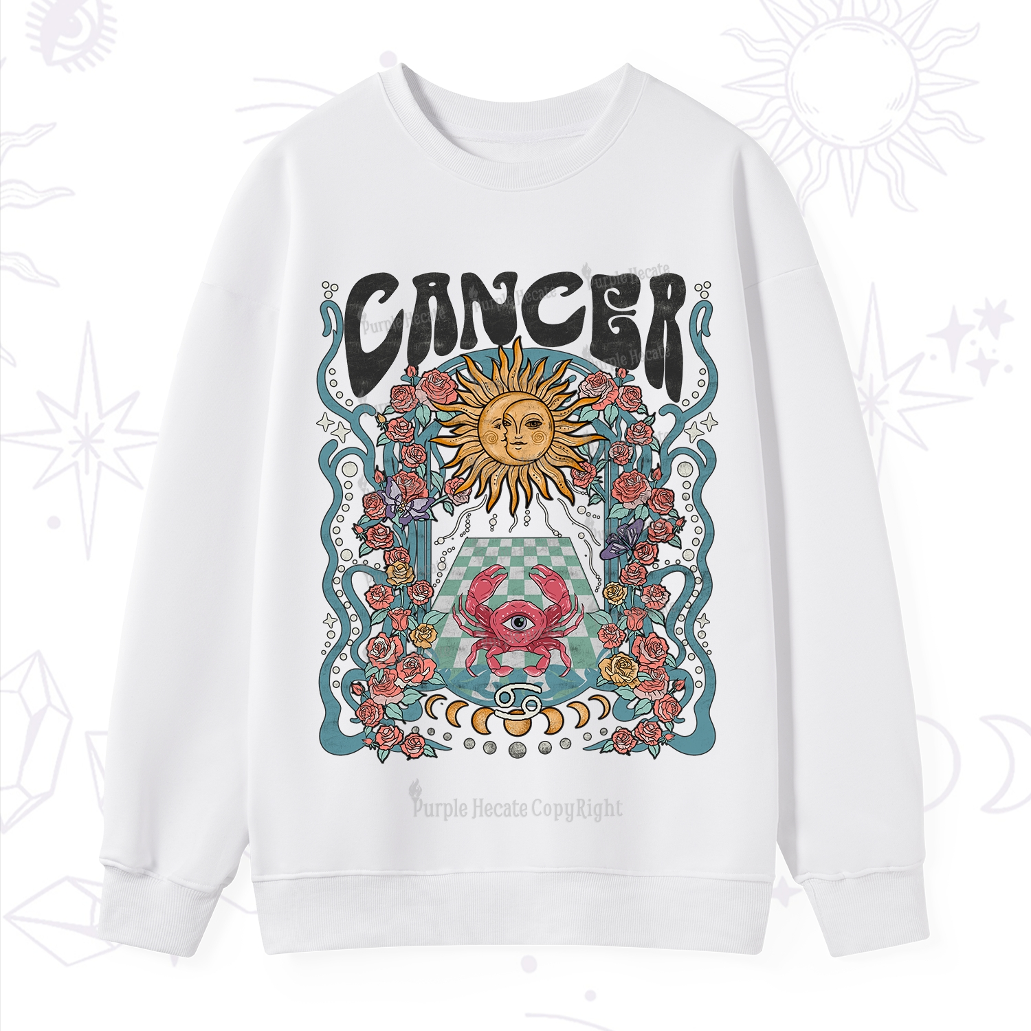 Purplehecate Cancer Spirit Zodiac Sweatshirt