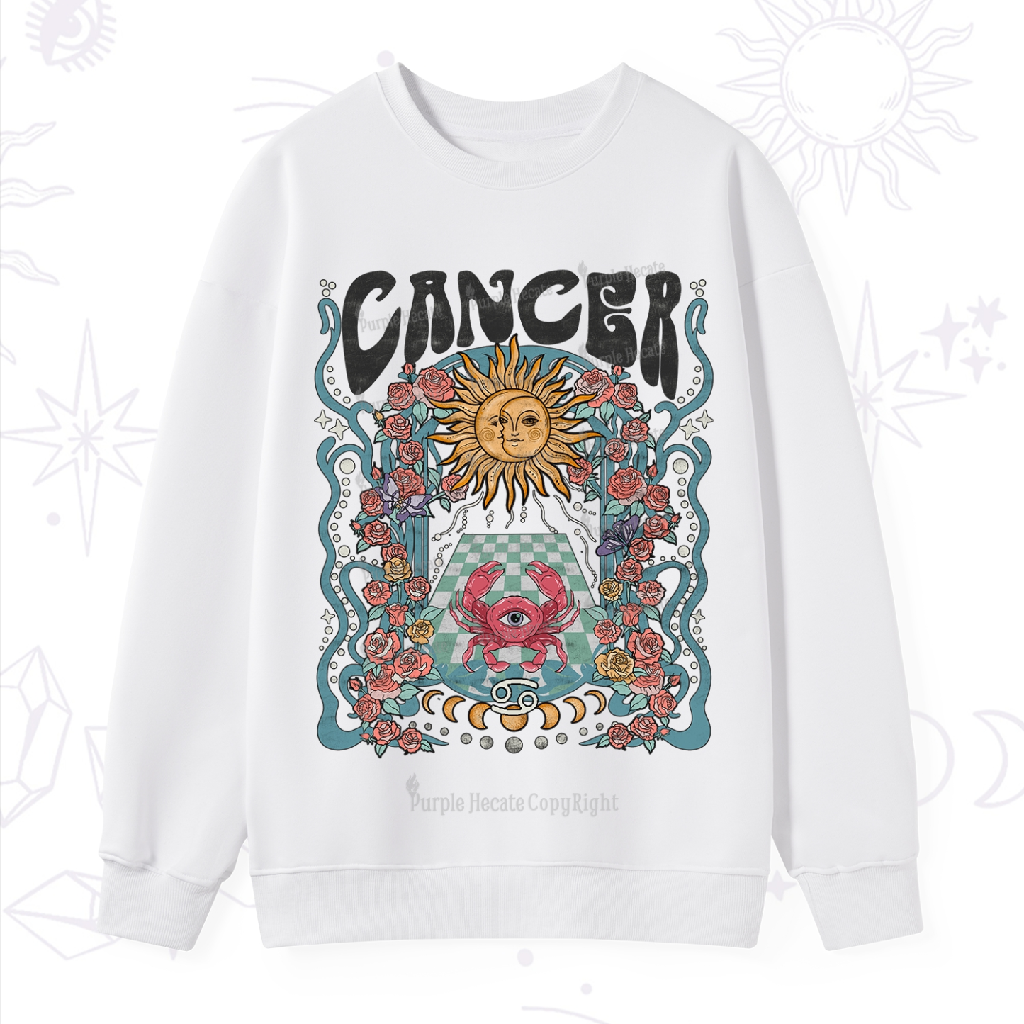 Purplehecate Cancer Spirit Zodiac Sweatshirt