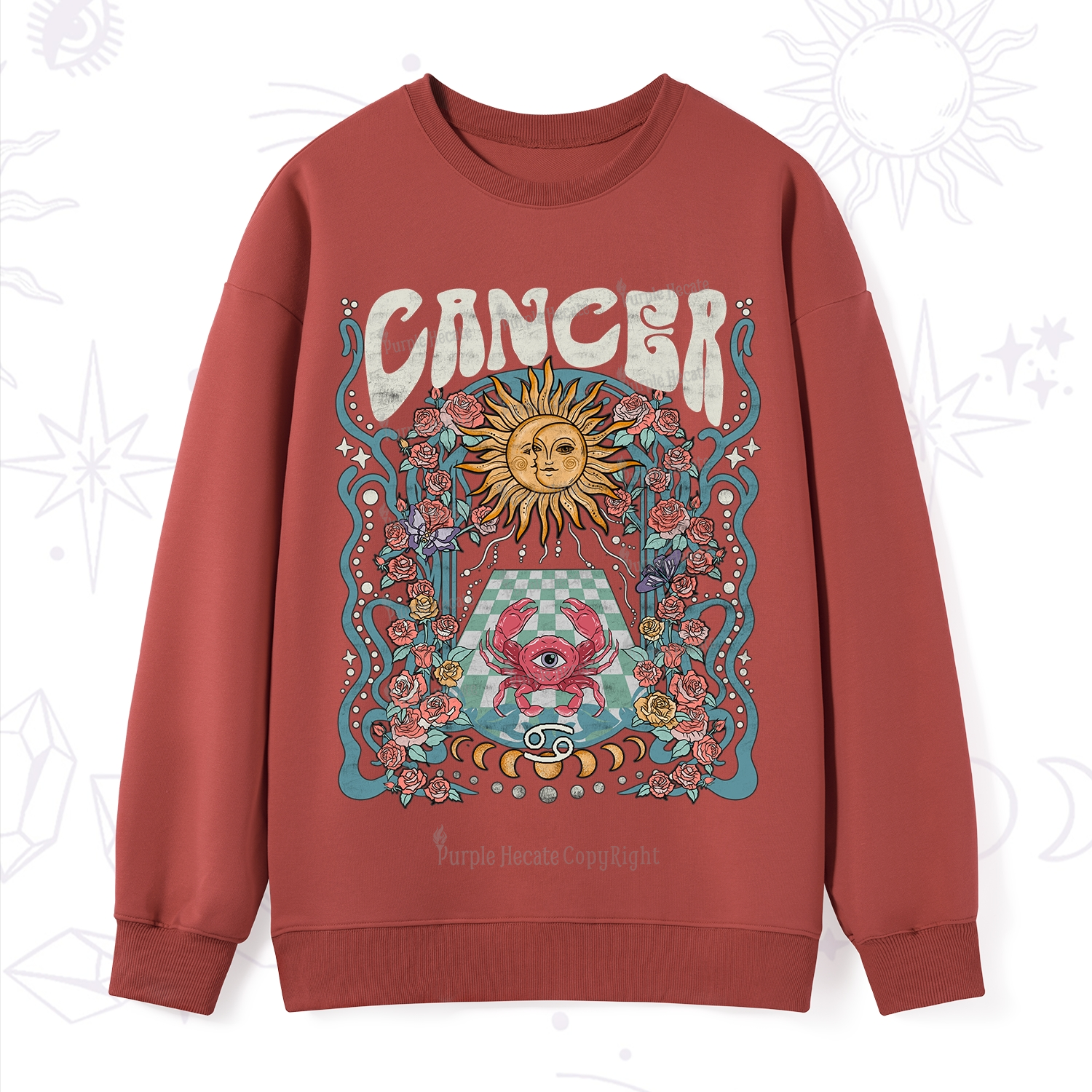 Purplehecate Cancer Spirit Zodiac Sweatshirt
