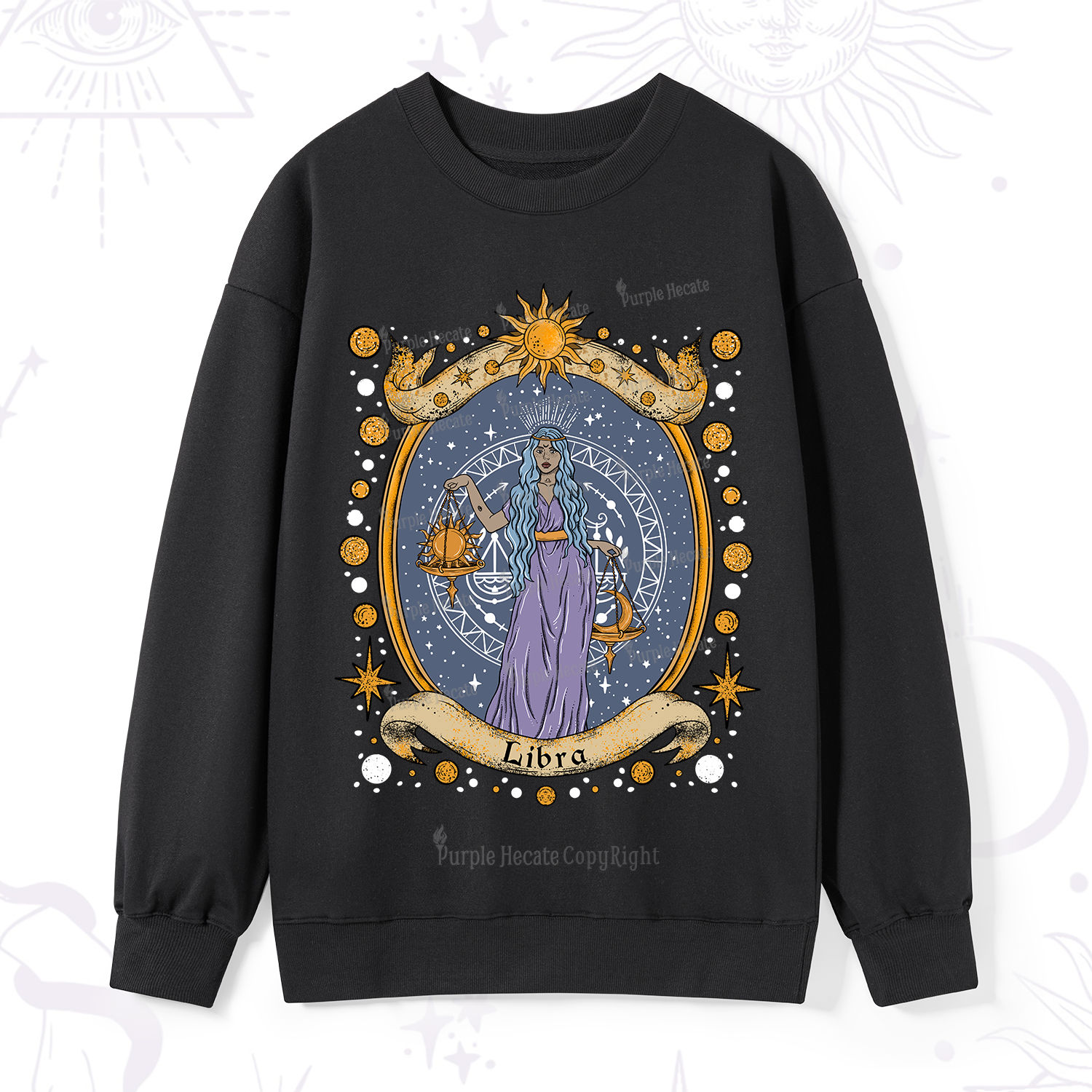 Purplehecate Celestial Libra Zodiac Sweatshirt