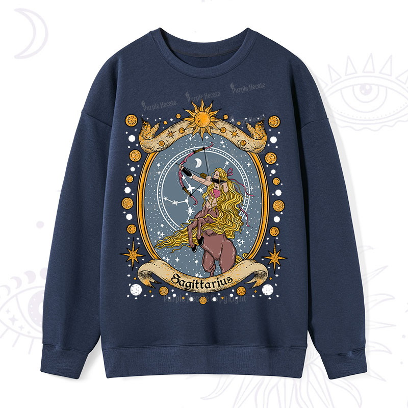 Purplehecate Celestial Sagittarius Zodiac Sweatshirt