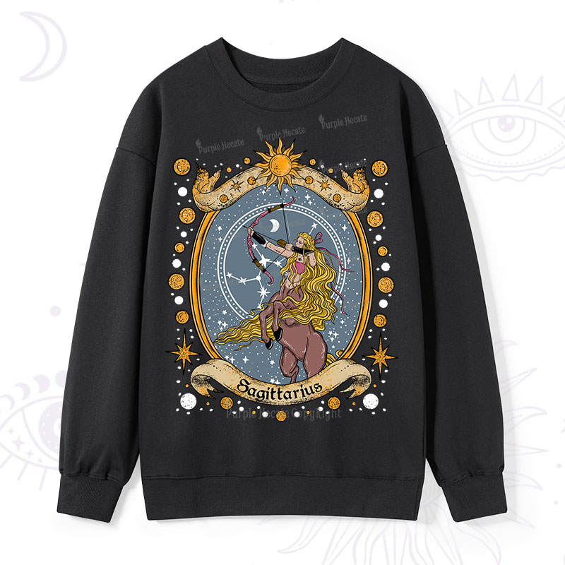Purplehecate Celestial Sagittarius Zodiac Sweatshirt