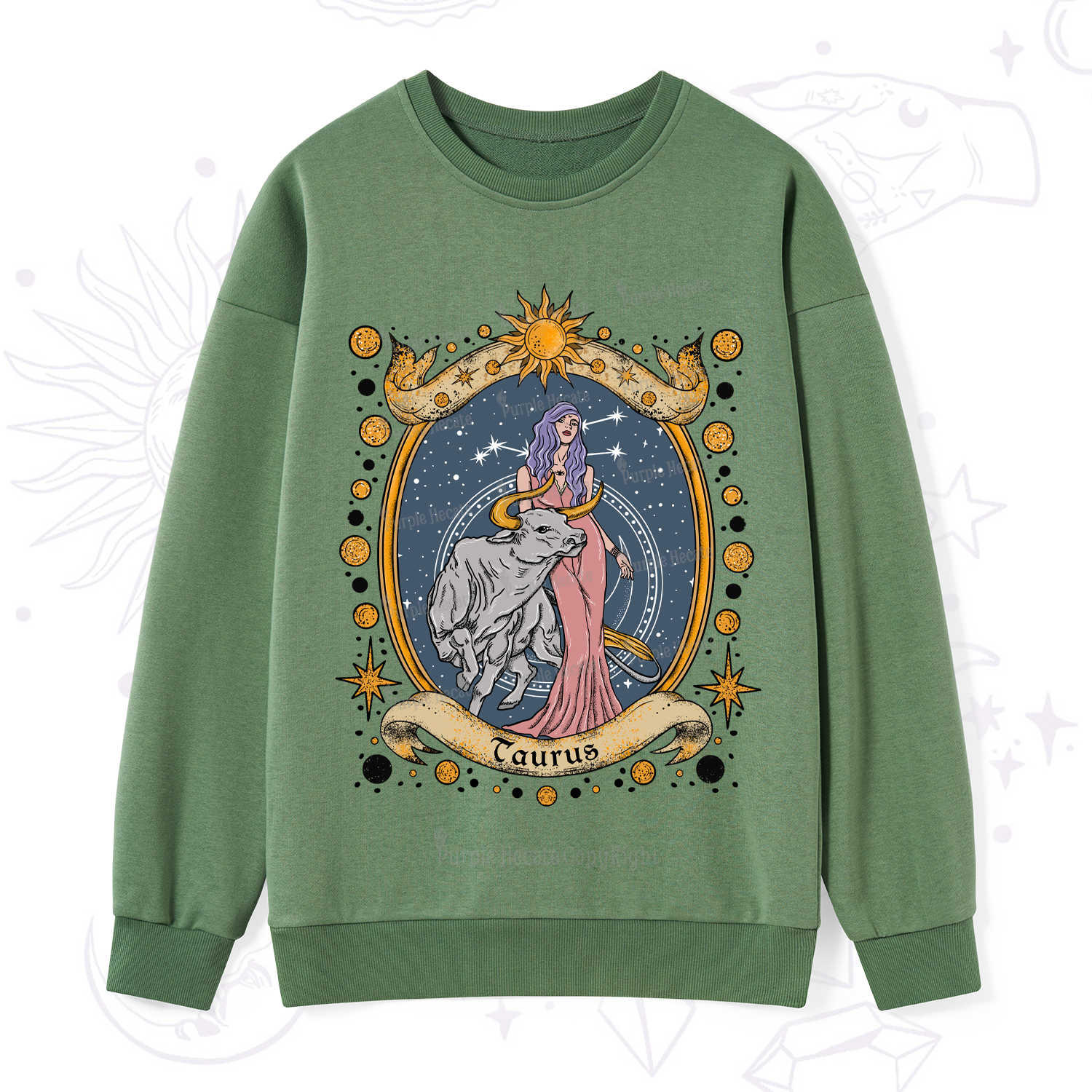 Purplehecate Celestial Taurus Zodiac Sweatshirt