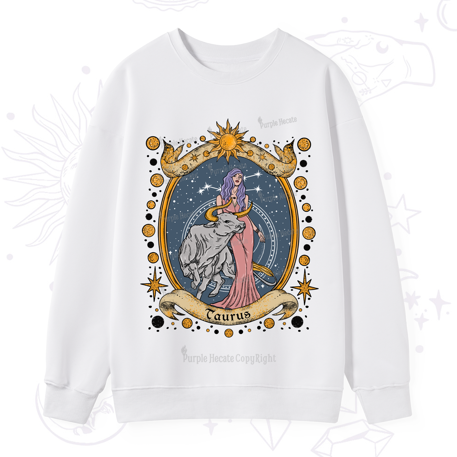 Purplehecate Celestial Taurus Zodiac Sweatshirt