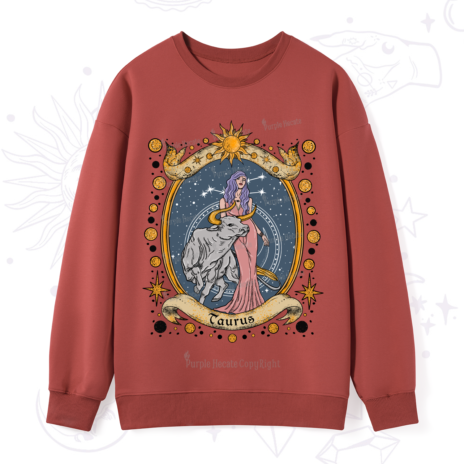 Purplehecate Celestial Taurus Zodiac Sweatshirt