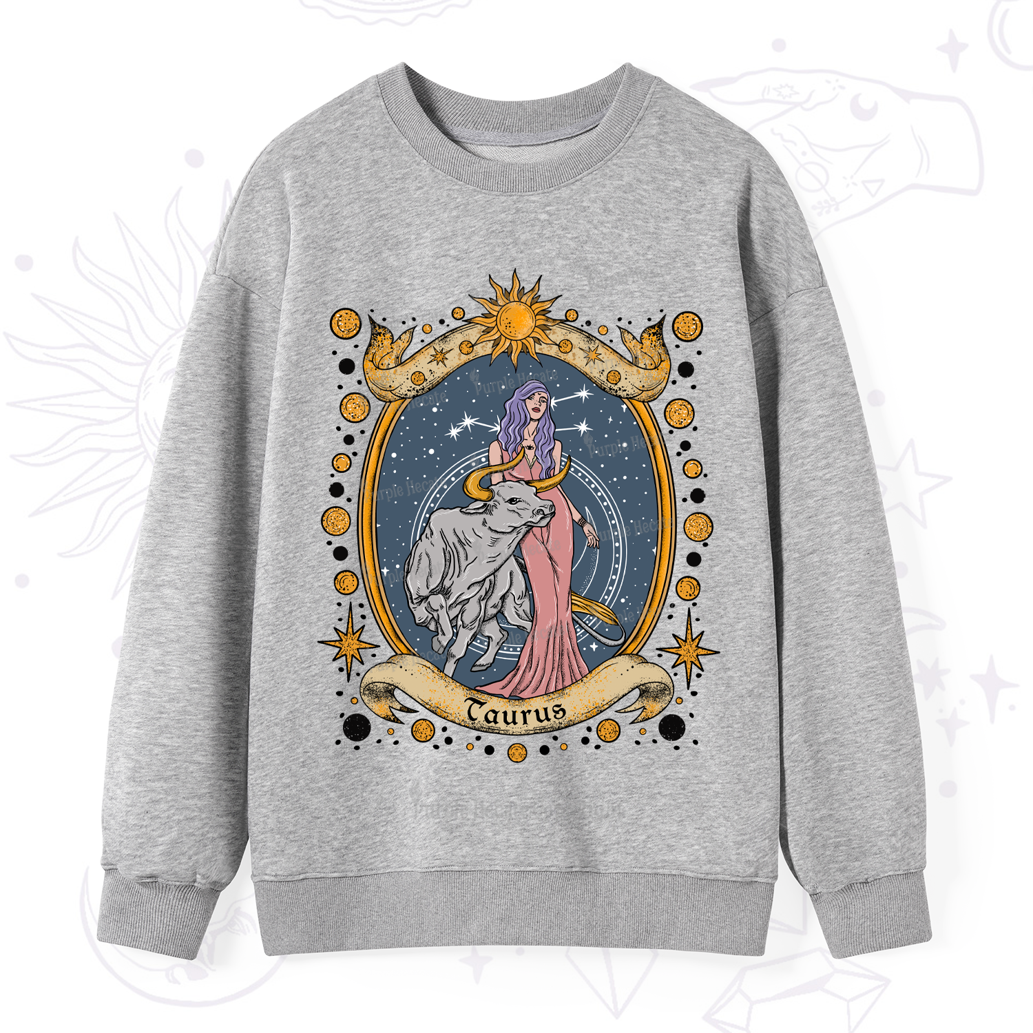 Purplehecate Celestial Taurus Zodiac Sweatshirt