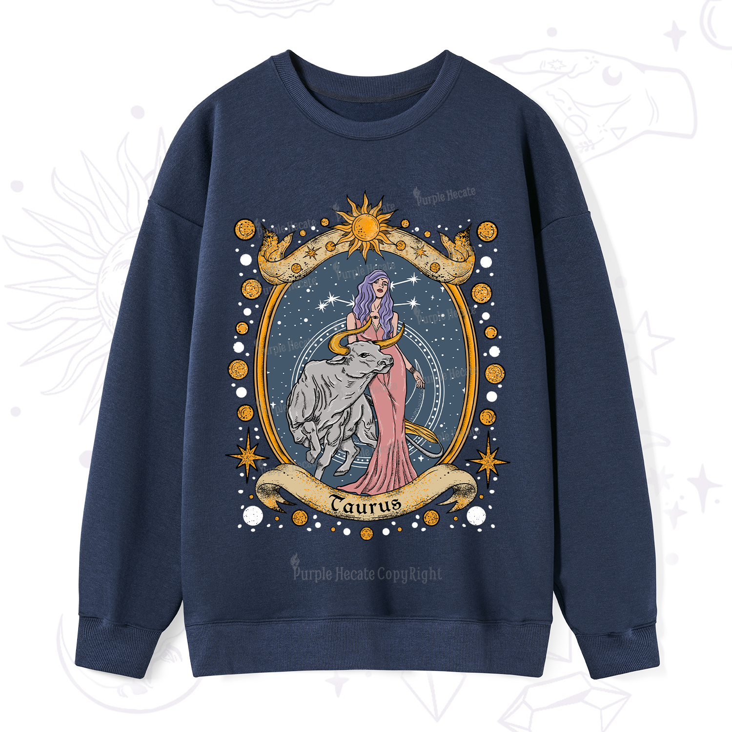 Purplehecate Celestial Taurus Zodiac Sweatshirt