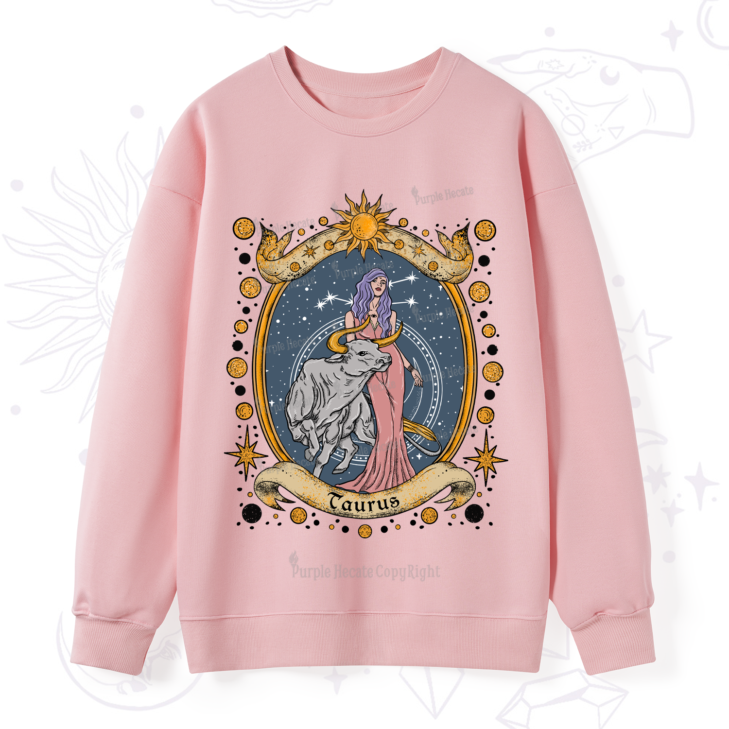 Purplehecate Celestial Taurus Zodiac Sweatshirt