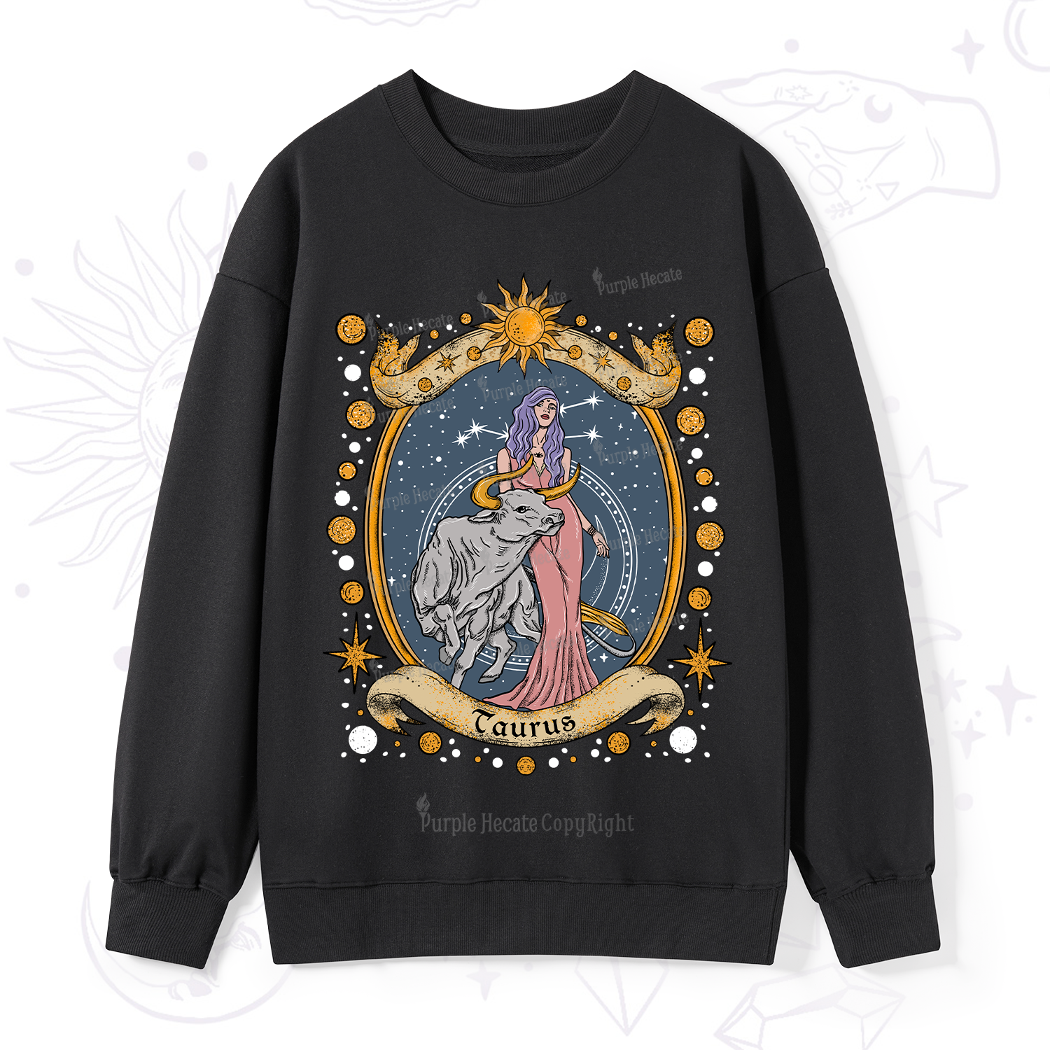 Purplehecate Celestial Taurus Zodiac Sweatshirt