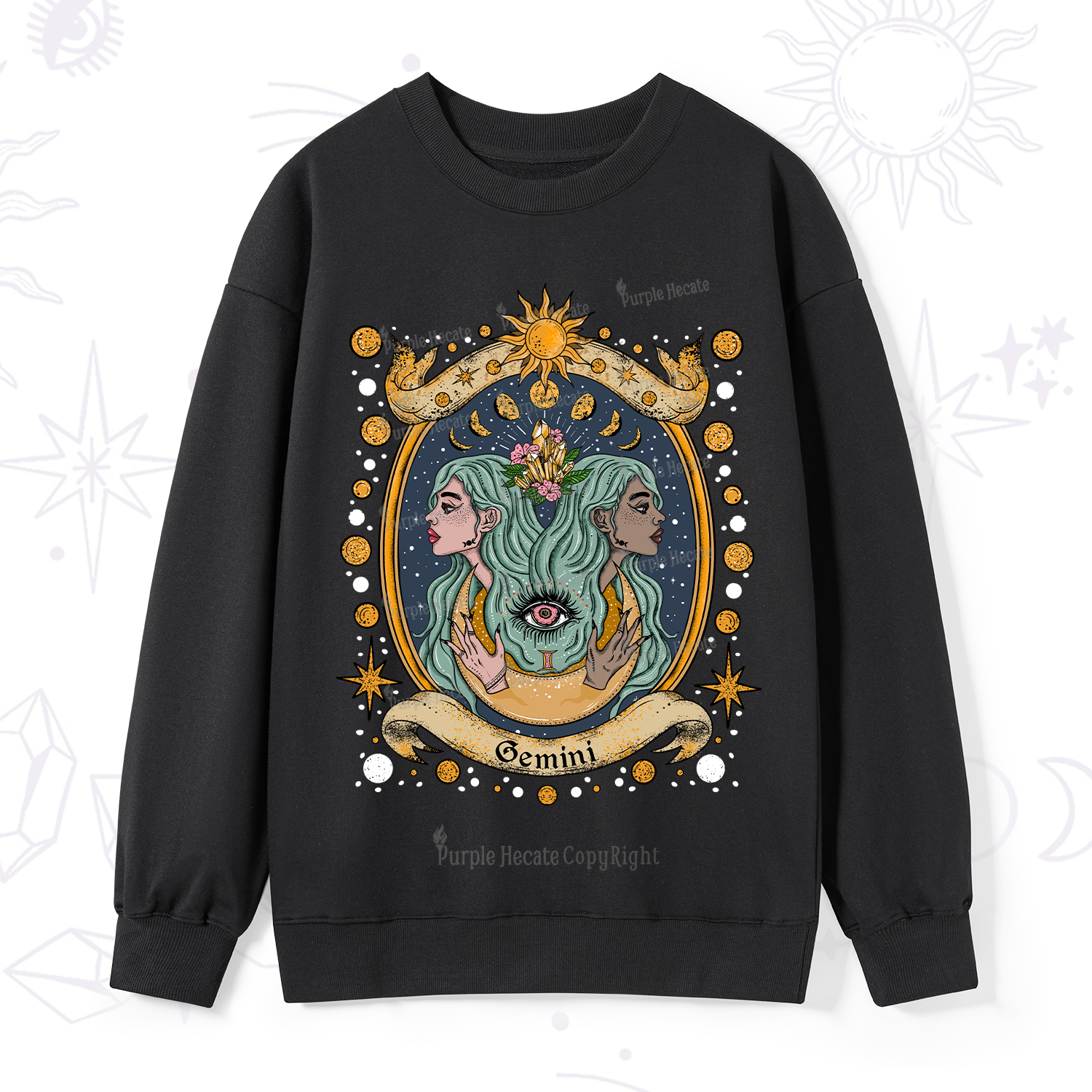Purplehecate Celestial Gemini Zodiac Sweatshirt