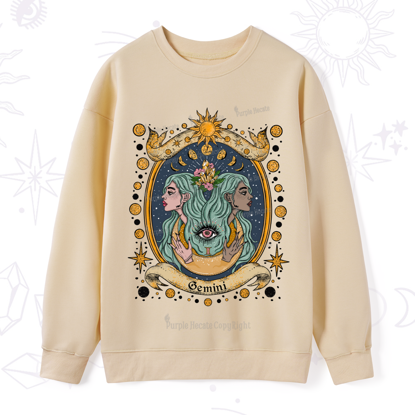 Purplehecate Celestial Gemini Zodiac Sweatshirt