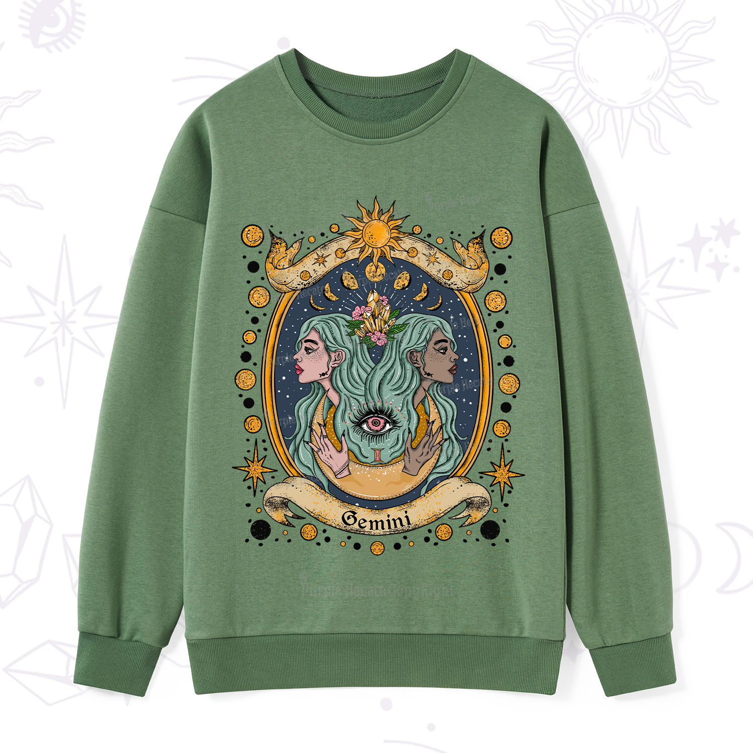Purplehecate Celestial Gemini Zodiac Sweatshirt