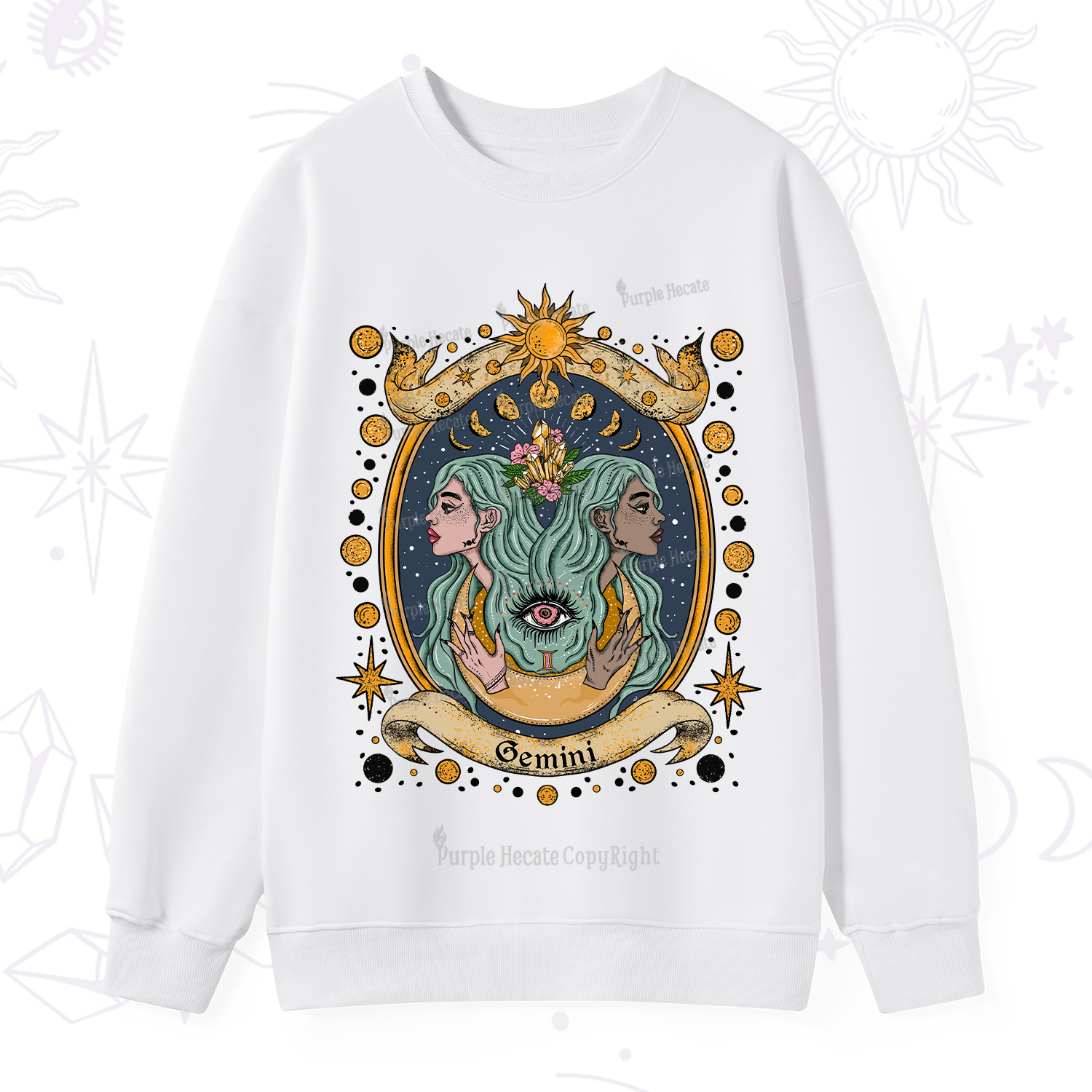 Purplehecate Celestial Gemini Zodiac Sweatshirt