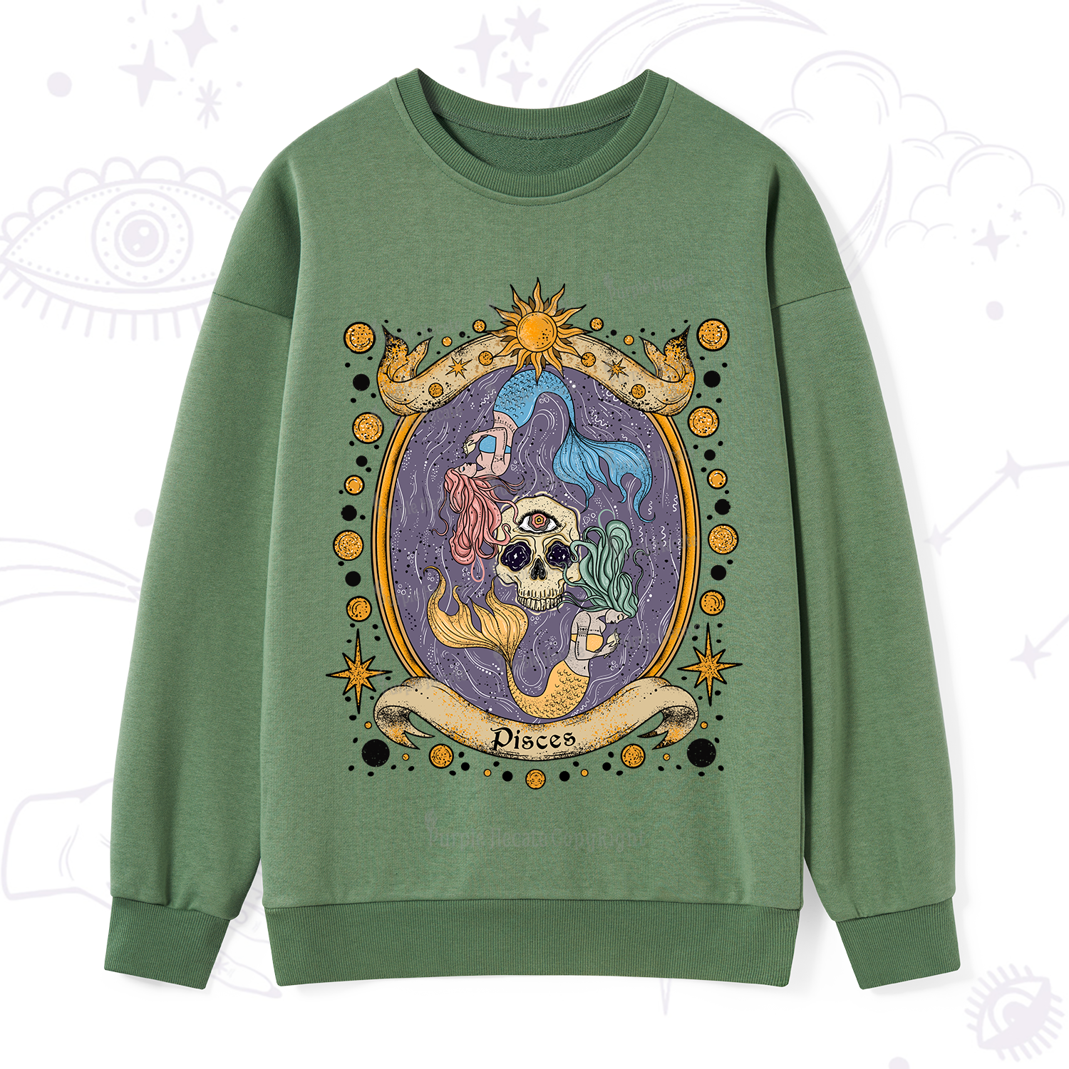 Purplehecate Celestial Pisces Zodiac Sweatshirt