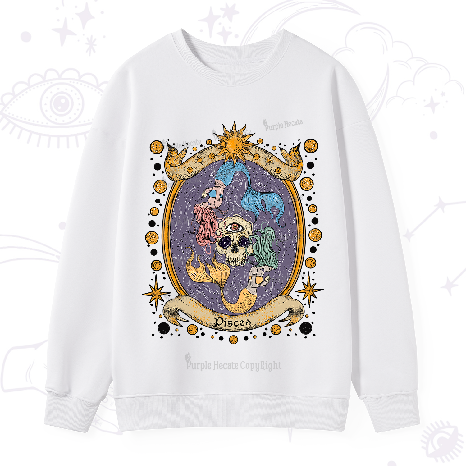 Purplehecate Celestial Pisces Zodiac Sweatshirt