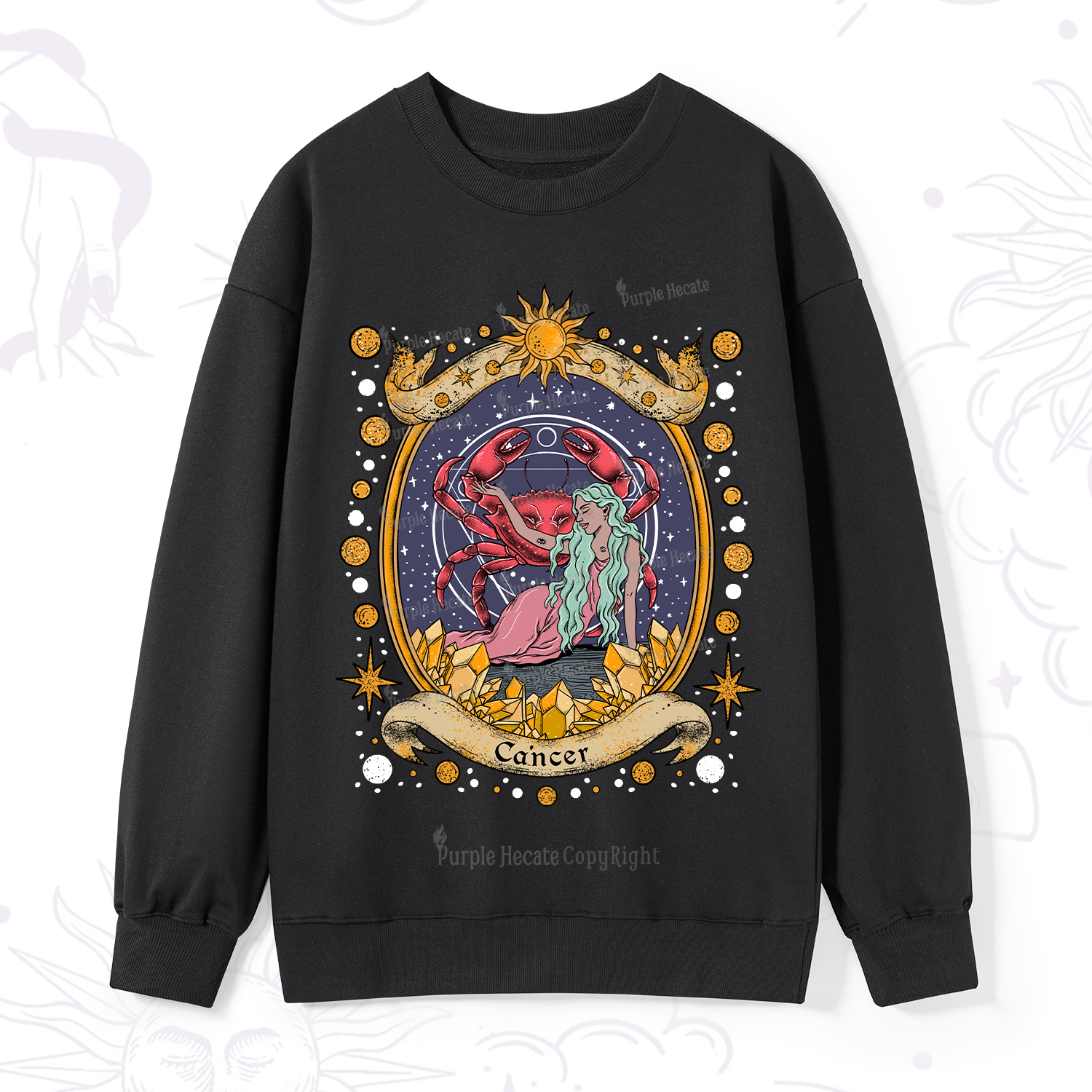 Purplehecate Celestial Cancer Zodiac Sweatshirt