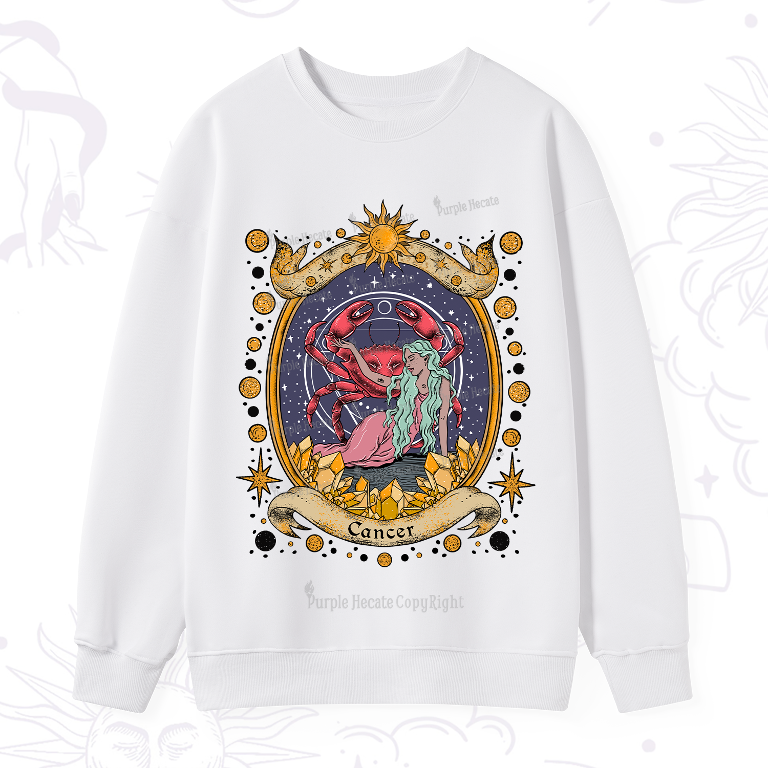 Purplehecate Celestial Cancer Zodiac Sweatshirt
