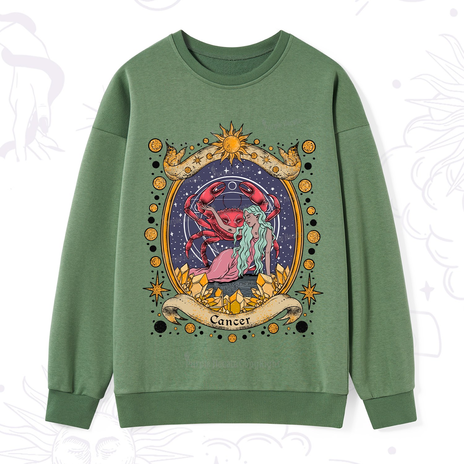 Purplehecate Celestial Cancer Zodiac Sweatshirt