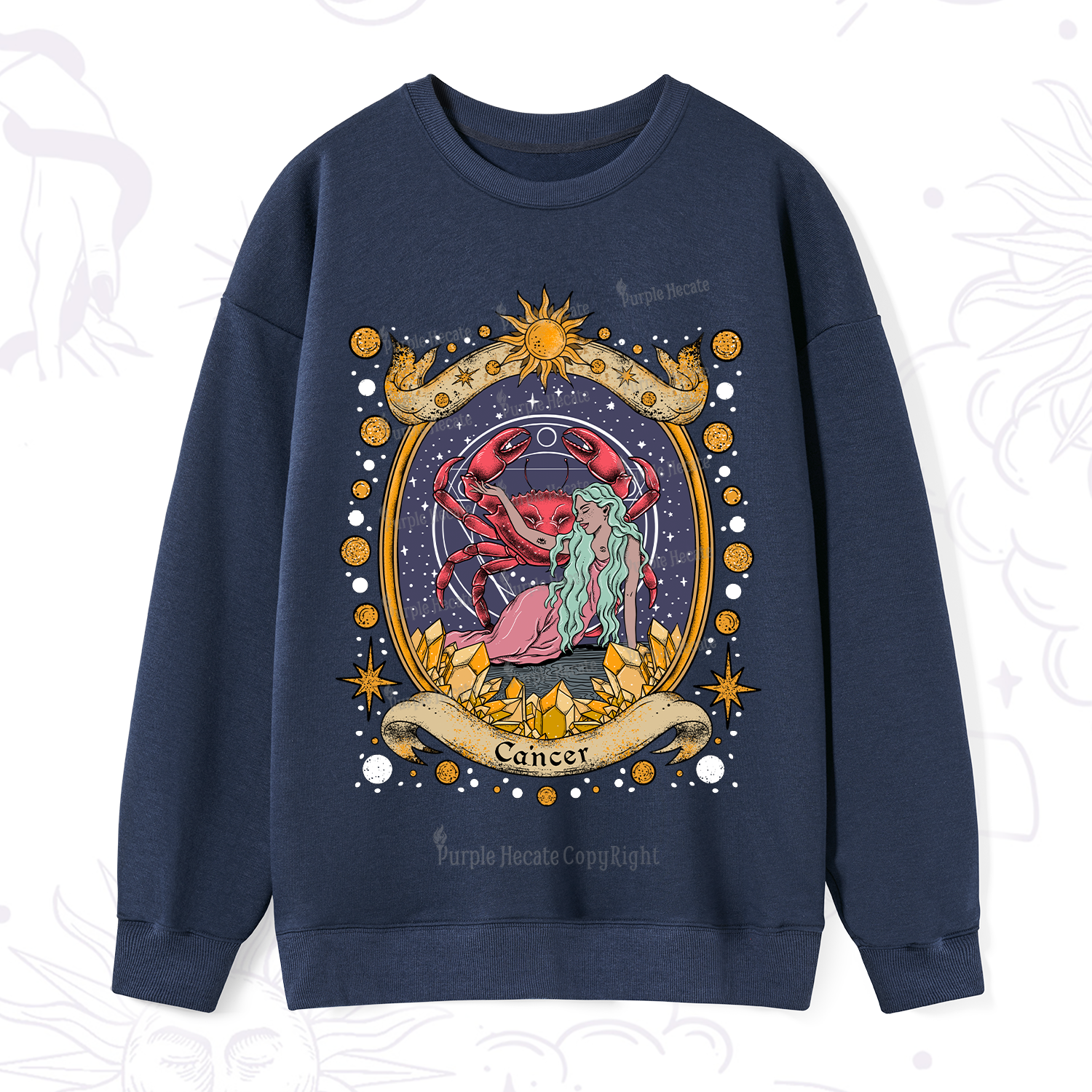 Purplehecate Celestial Cancer Zodiac Sweatshirt